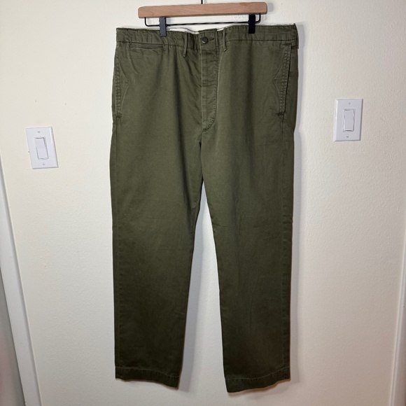 RRL Ralph Lauren Officers Field Trousers Men's 40x32 Green Rugged Durable Twill